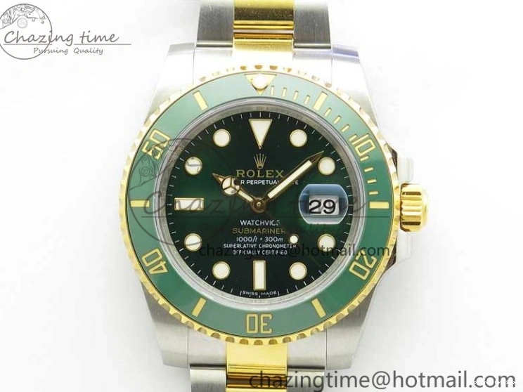 0115 Submariner 116613 LV VRF Best Edition YG Wrapped Bezel Green Dial on SS YG Bracelet A2836 MAX Version Compact 2920